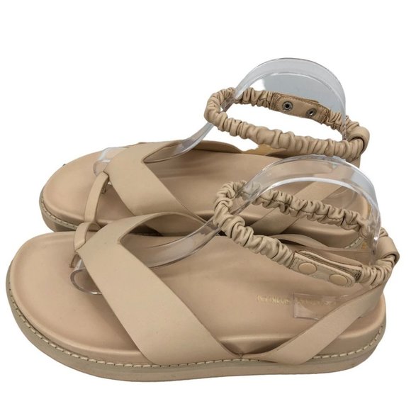 Jonathan Simkhai Talie Platform Thong Ruched strap Biscotti Peach Sandals sz 10 - Picture 3 of 16